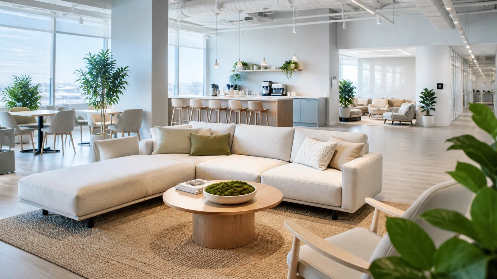 Serviced office lounge